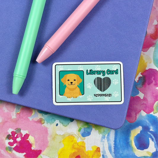 Dog Library Card Vinyl Sticker