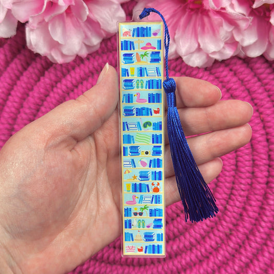 Beach Bookshelf Acrylic Bookmark