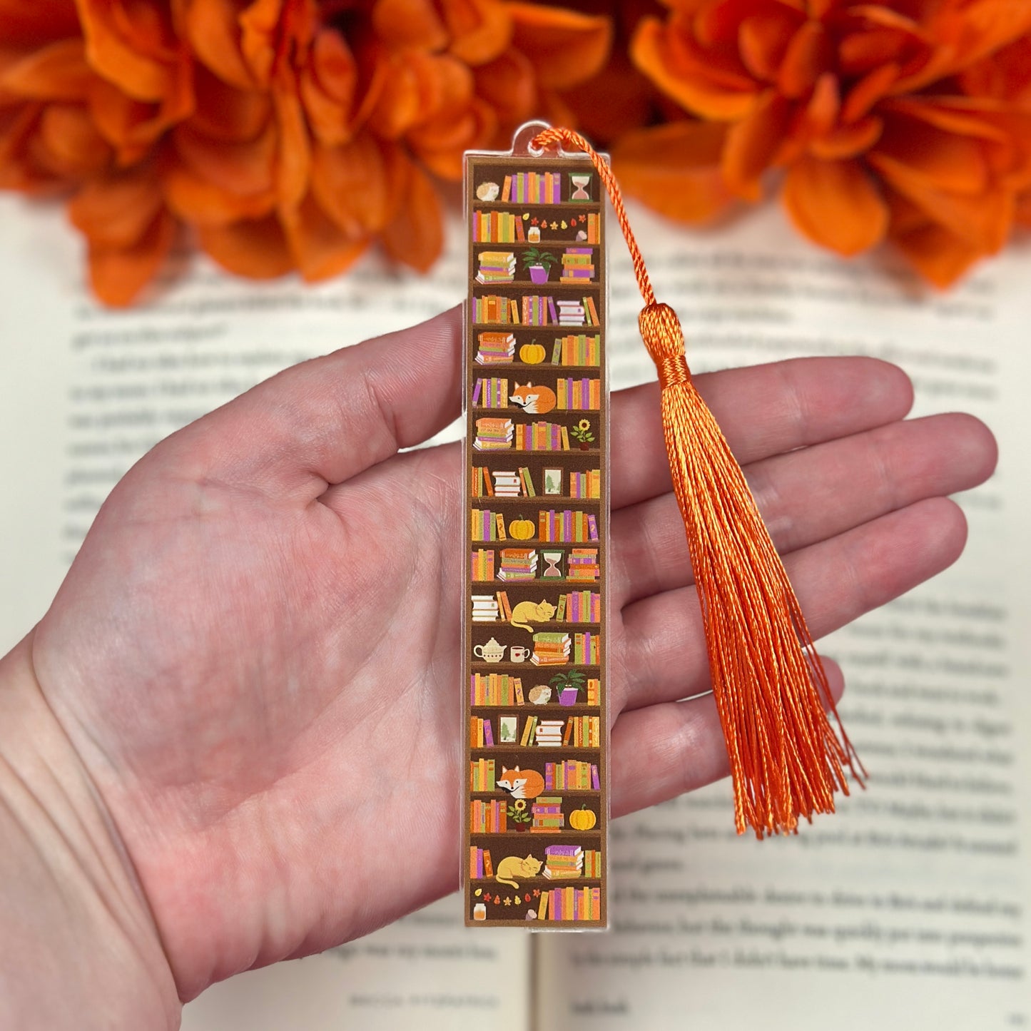 Autumn Bookshelf Acrylic Bookmark
