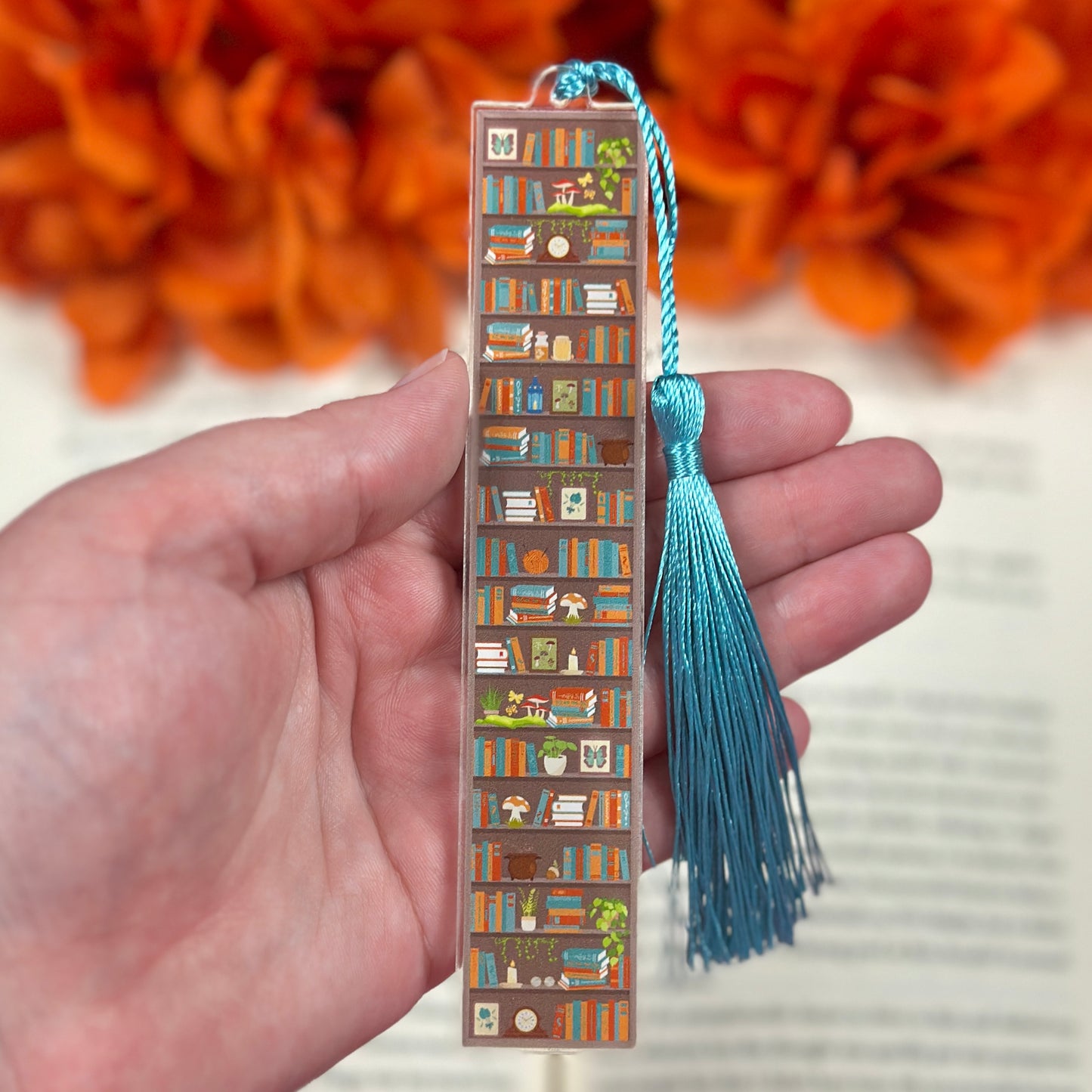 Cottagecore Book Shelves Acrylic Bookmark