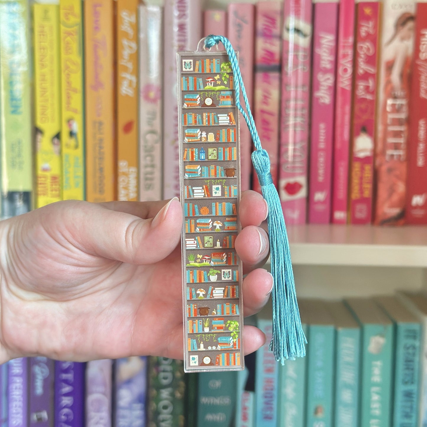 Cottagecore Book Shelves Acrylic Bookmark