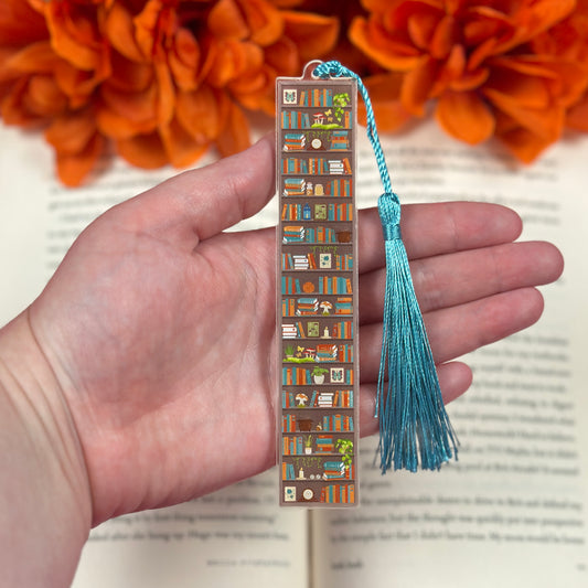 Cottagecore Bookshelf Acrylic Bookmark