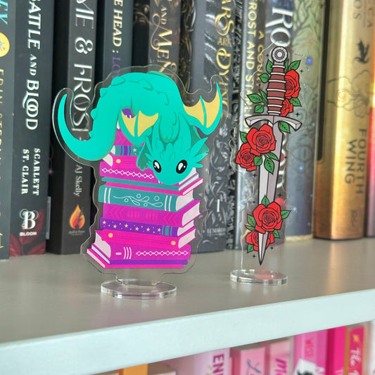 Book Dragon Acrylic Bookshelf Decor