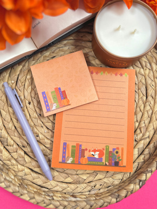 Autumn Bookshelf Notepad