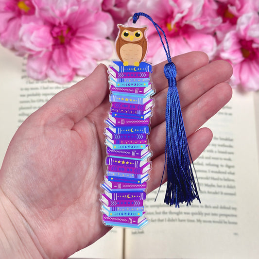 Late Night Reader Owl Acrylic Bookmark