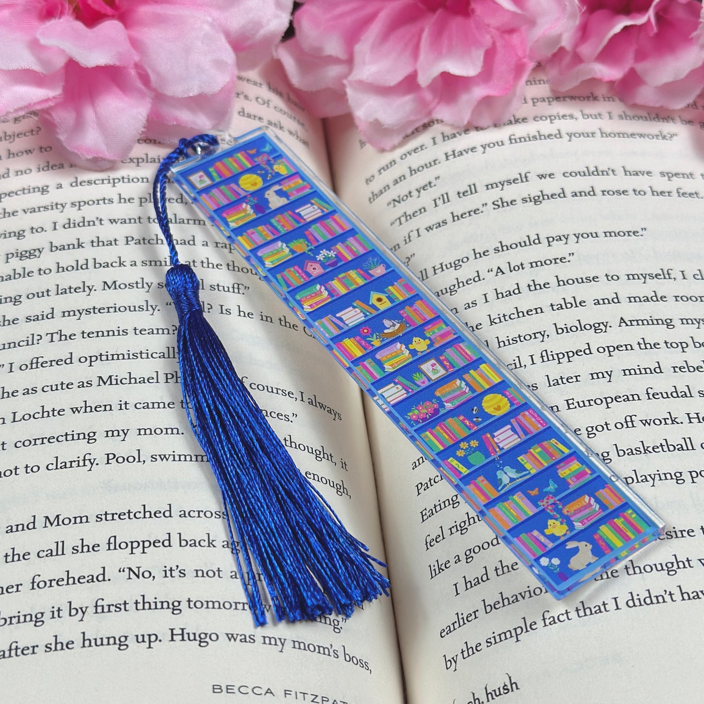 Spring Book Shelves Acrylic Bookmark