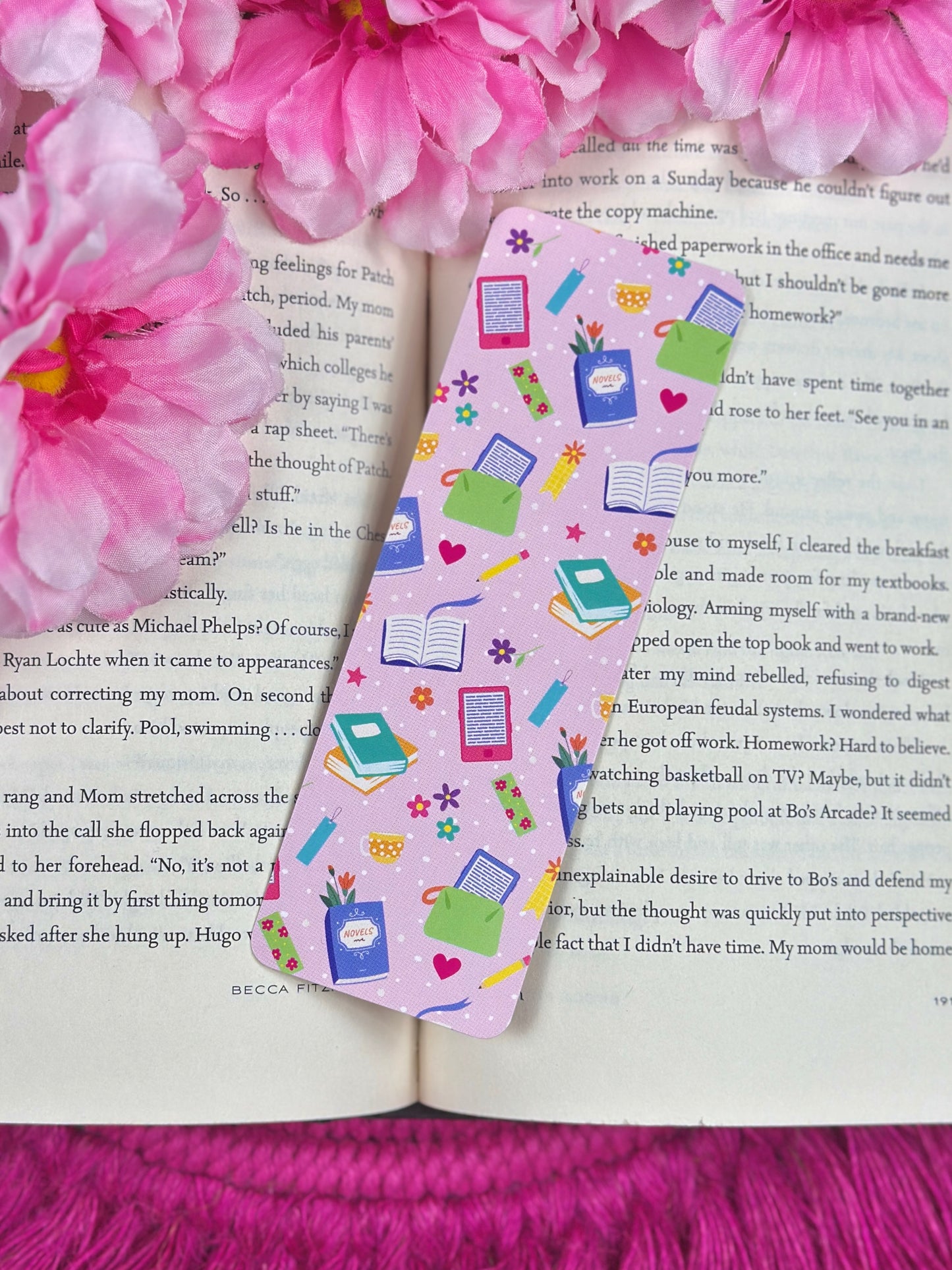 Pink Book Lover Bookmark