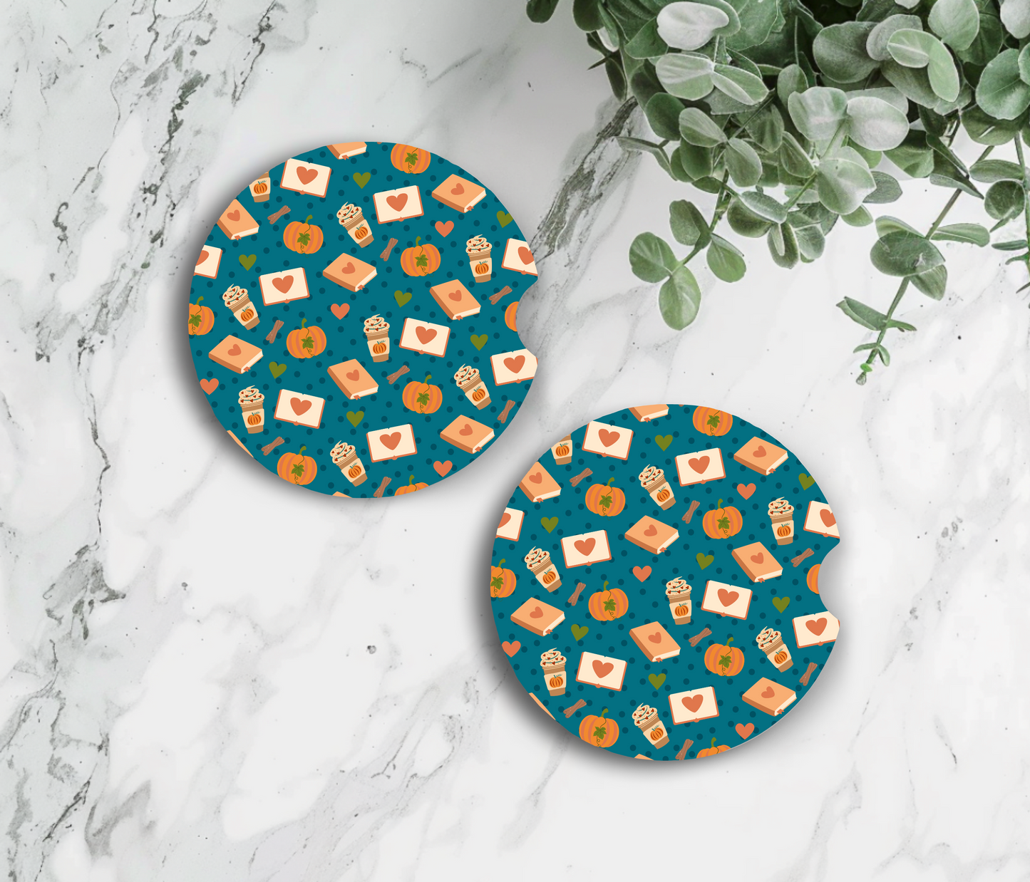 PREORDER: Pumpkin Spice Car Coaster Set