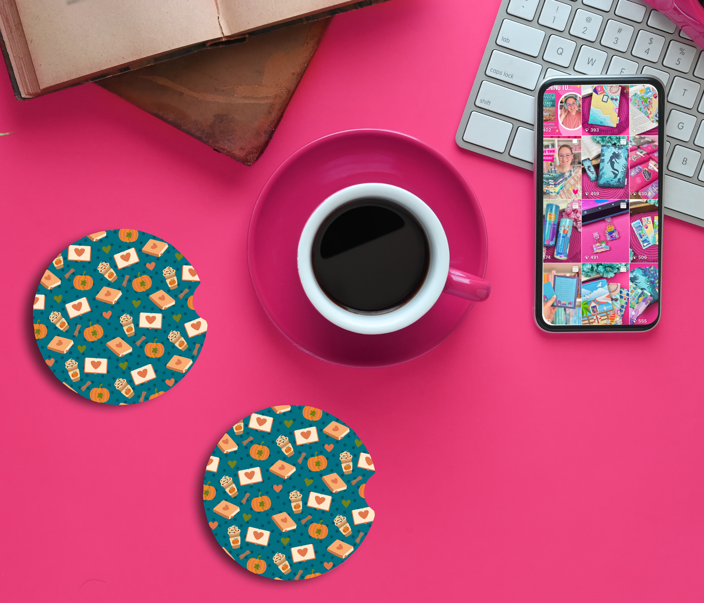 PREORDER: Pumpkin Spice Car Coaster Set