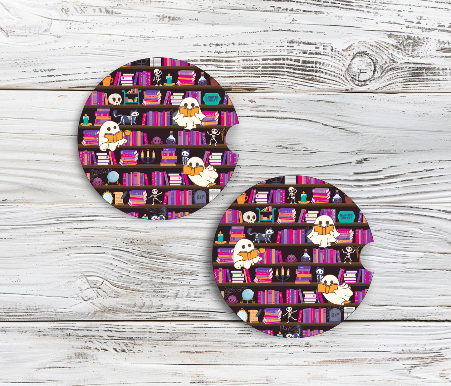 PREORDER: Haunted Library Car Coaster Set