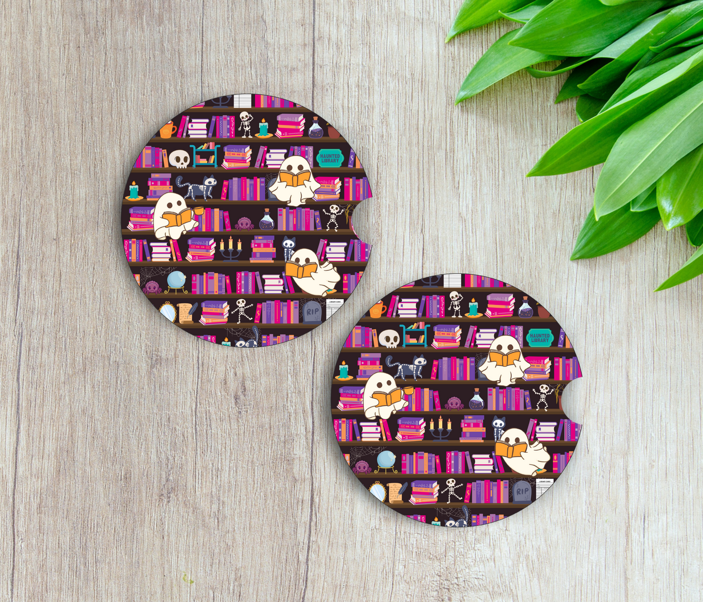 PREORDER: Haunted Library Car Coaster Set