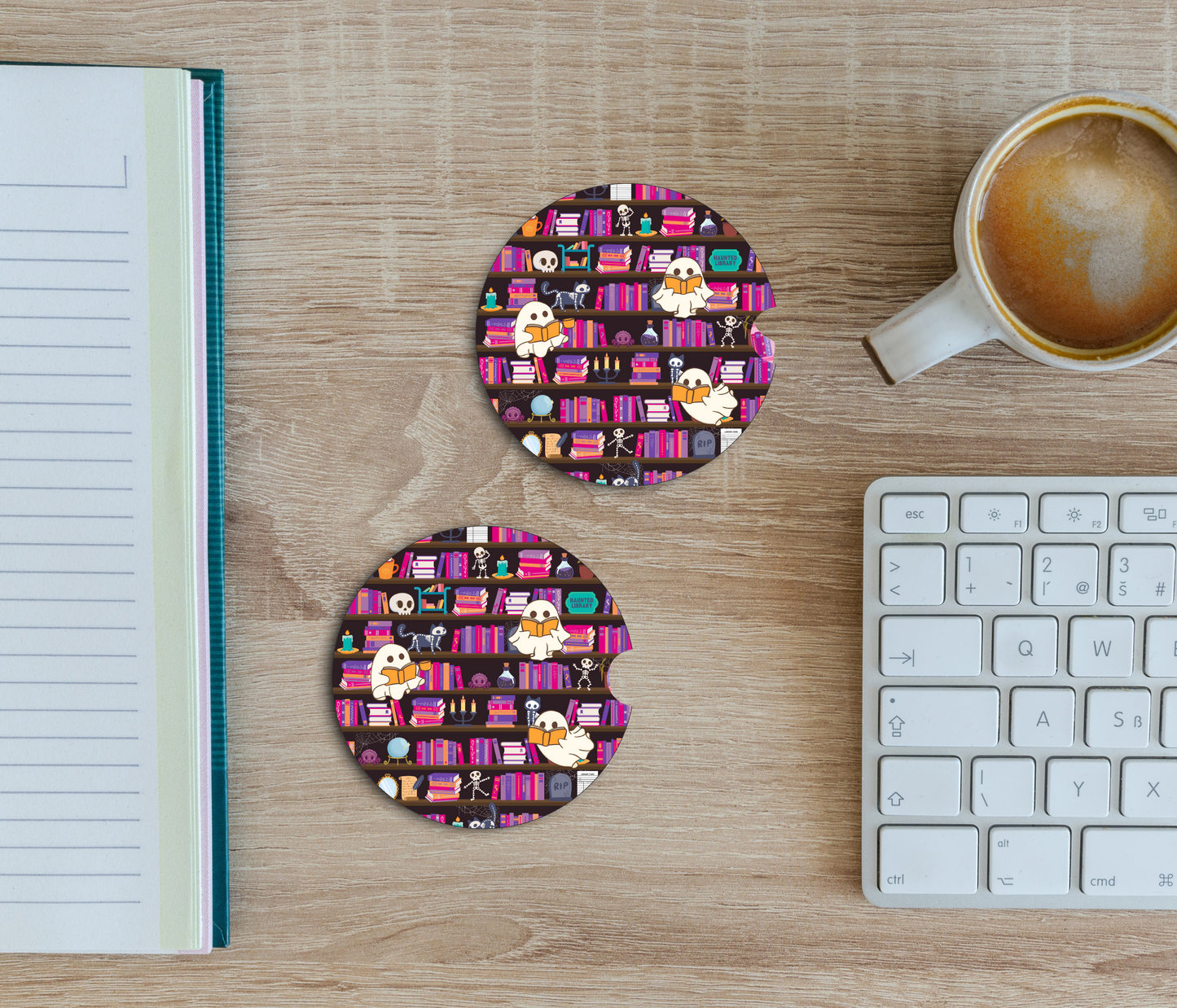 PREORDER: Haunted Library Car Coaster Set