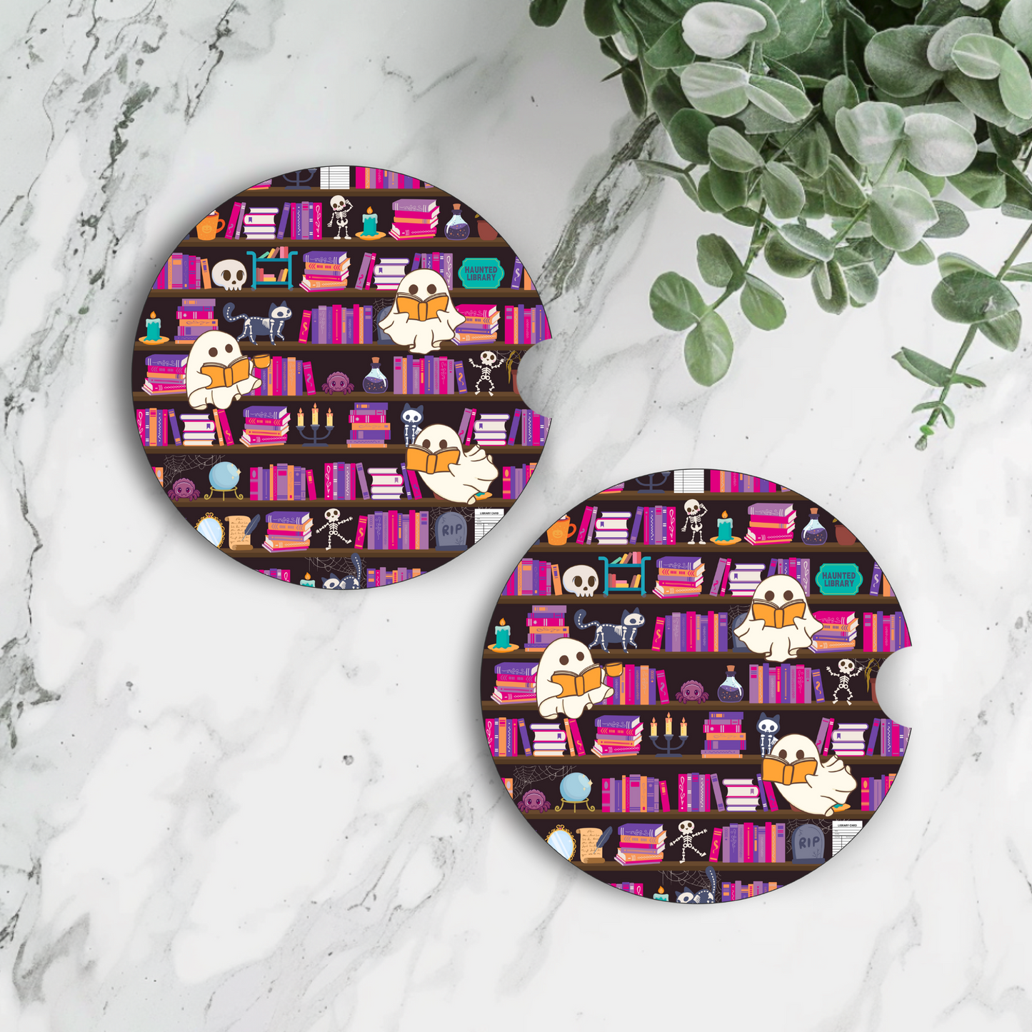 PREORDER: Haunted Library Car Coaster Set
