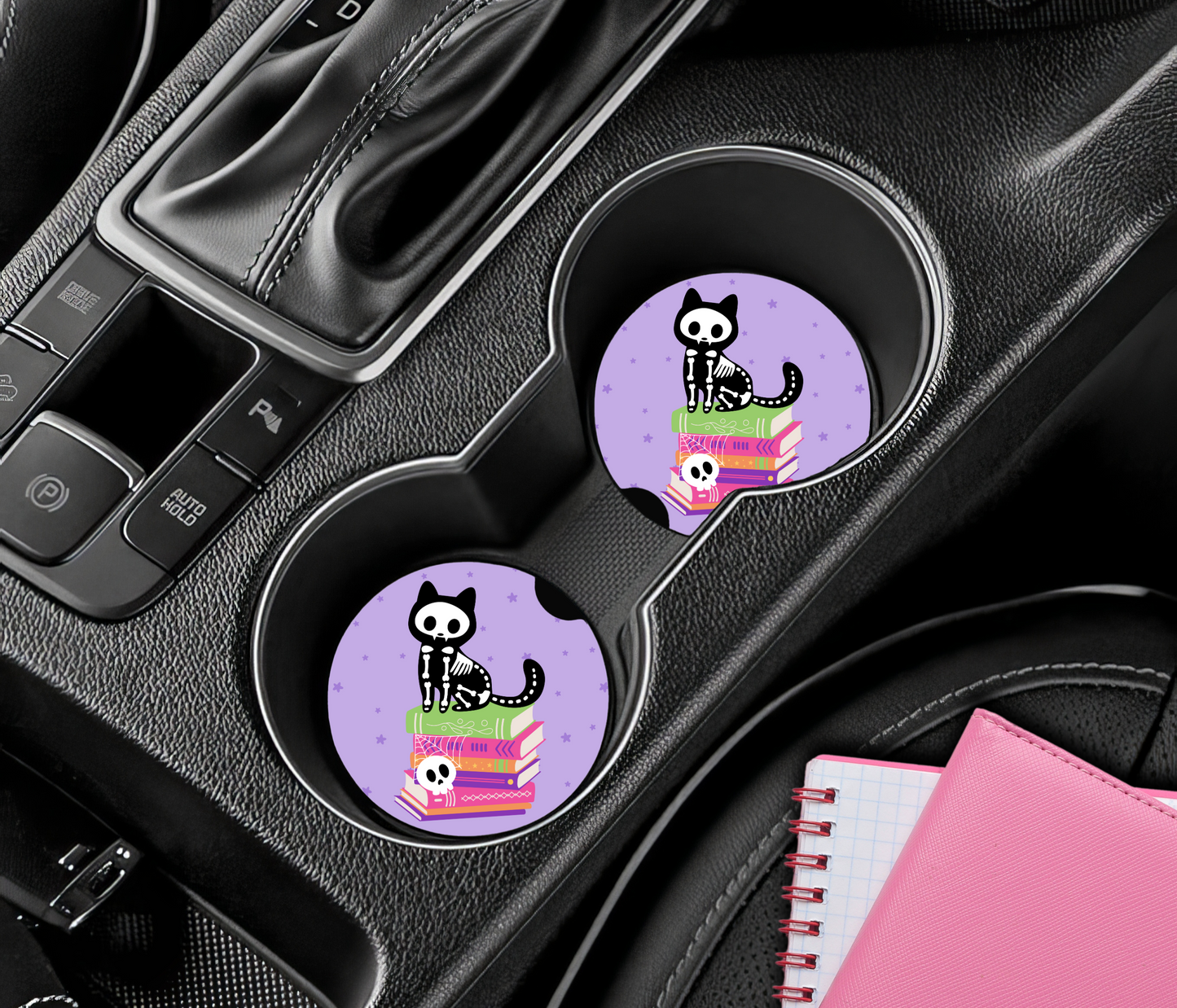 PREORDER: Skeleton Cat Car Coaster Set