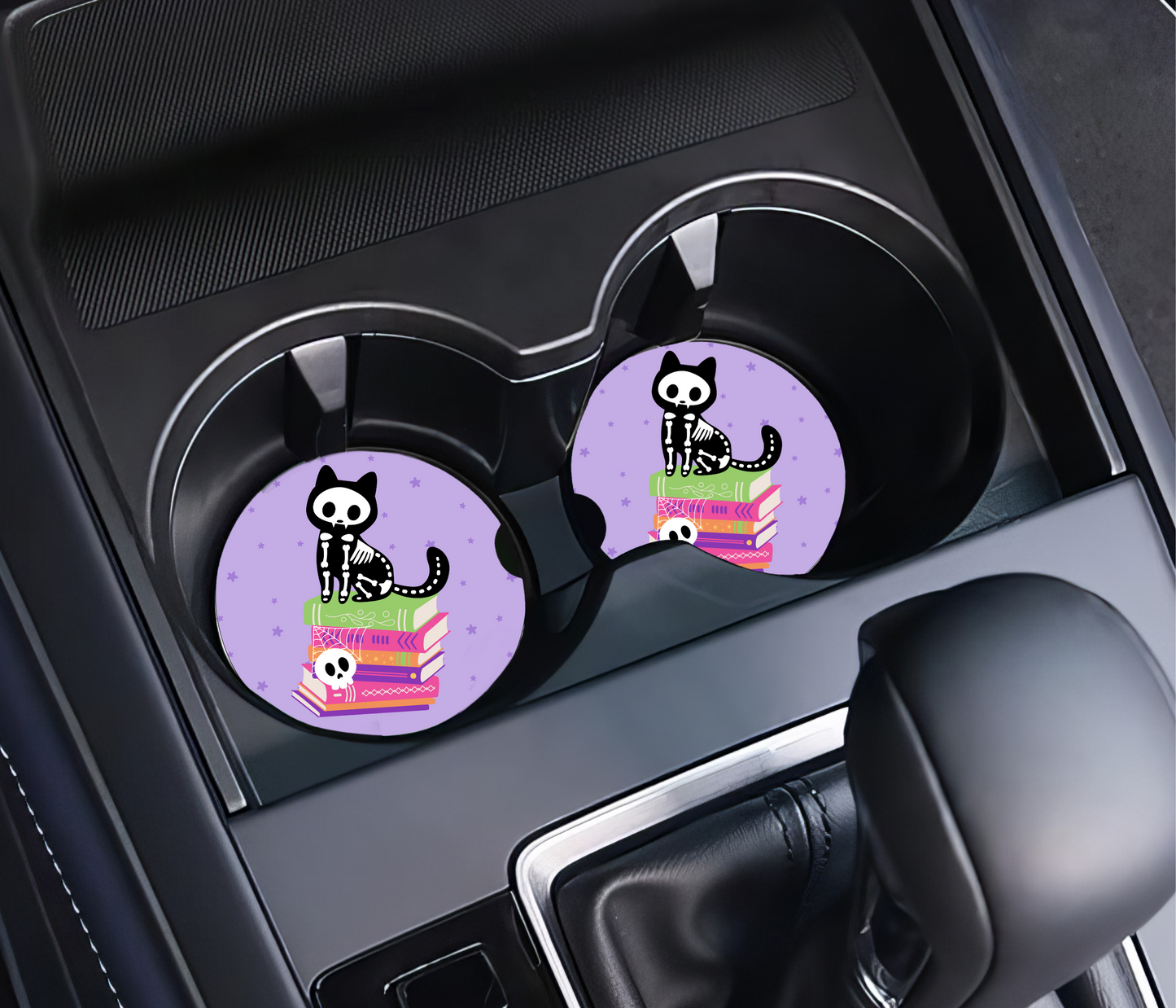 PREORDER: Skeleton Cat Car Coaster Set