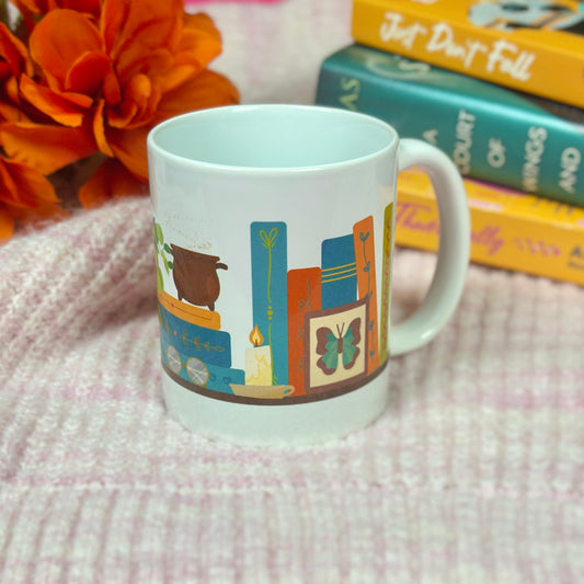 Cottagecore Bookshelf Coffee Mug
