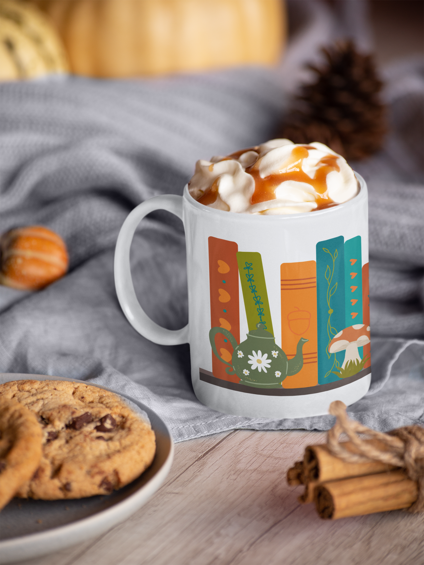 Cottagecore Bookshelf Coffee Mug