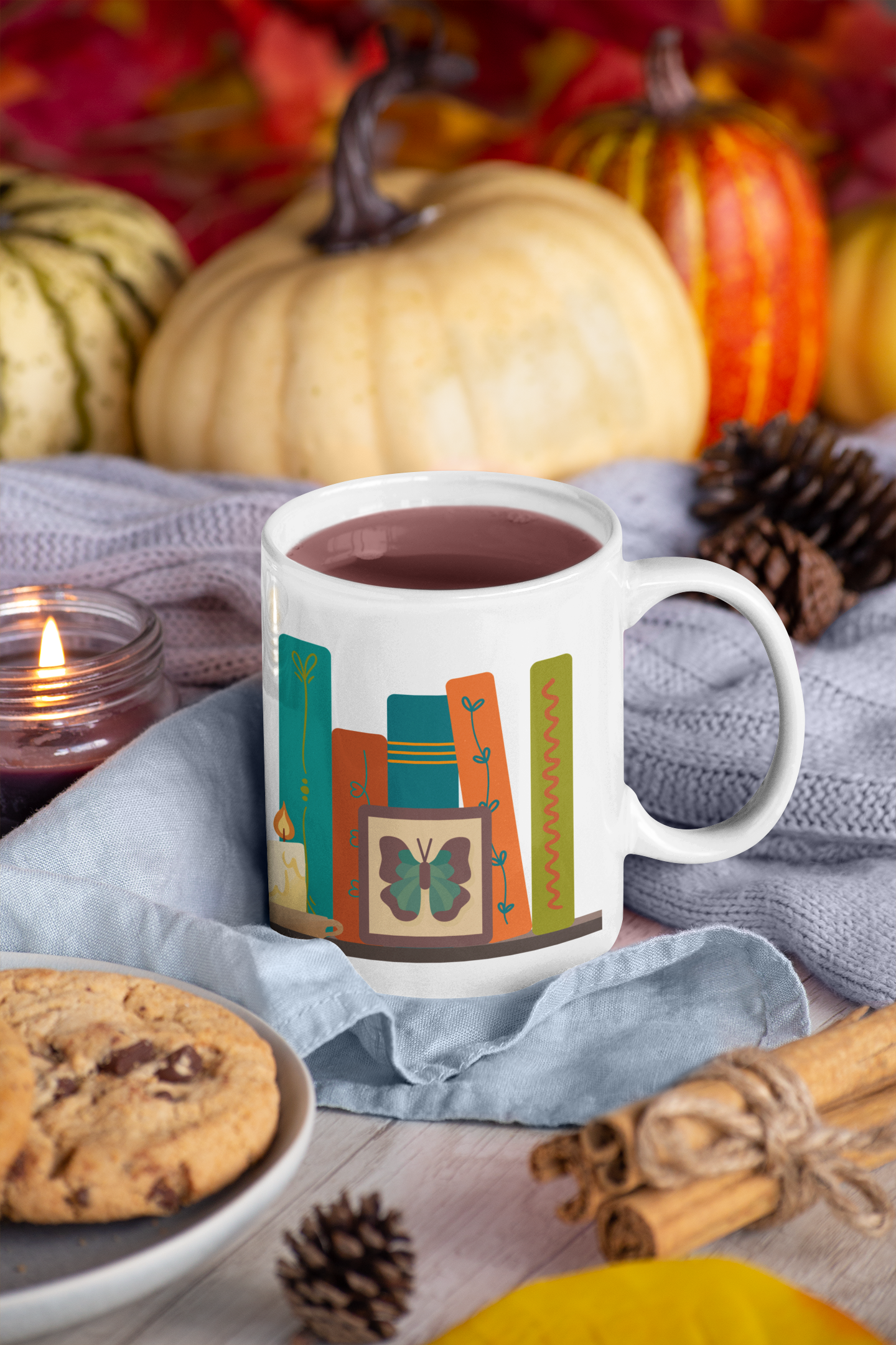 Cottagecore Bookshelf Coffee Mug