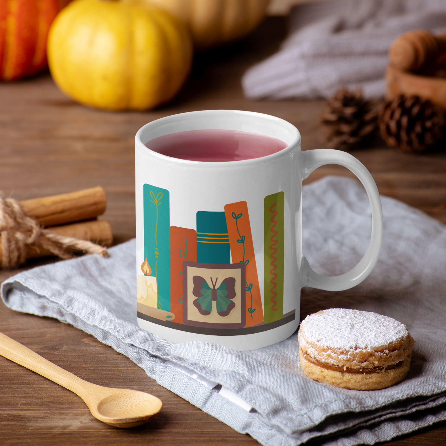 Cottagecore Bookshelf Coffee Mug