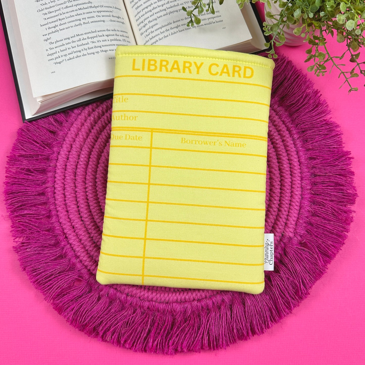 Yellow Library Card Book Sleeve