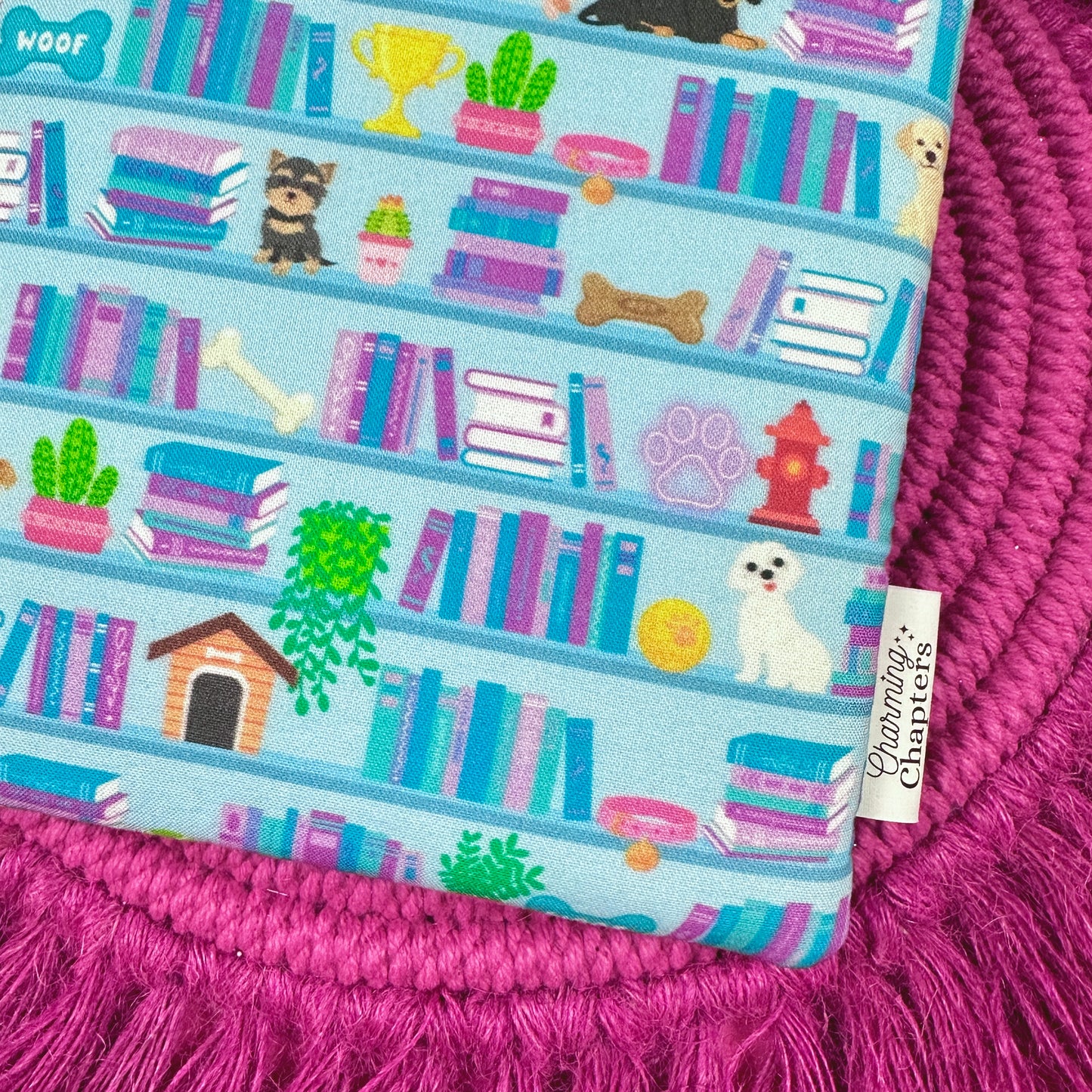 Dog Book Shelf Book Sleeve