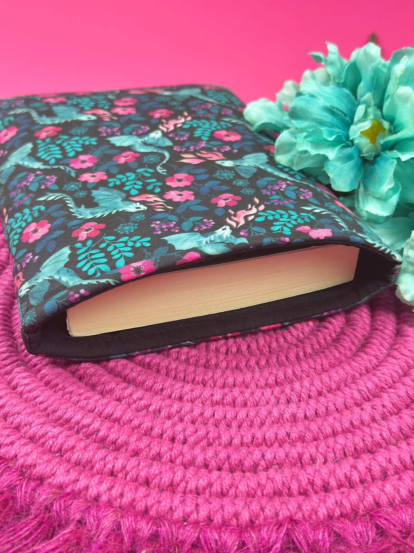 Floral Dragon Book Sleeve