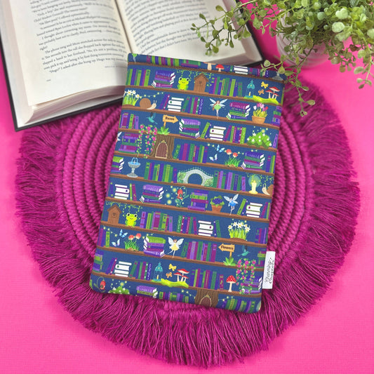 Blue Enchanted Garden Shelves Book Sleeve