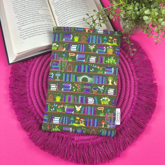 Green Enchanted Garden Shelves Book Sleeve