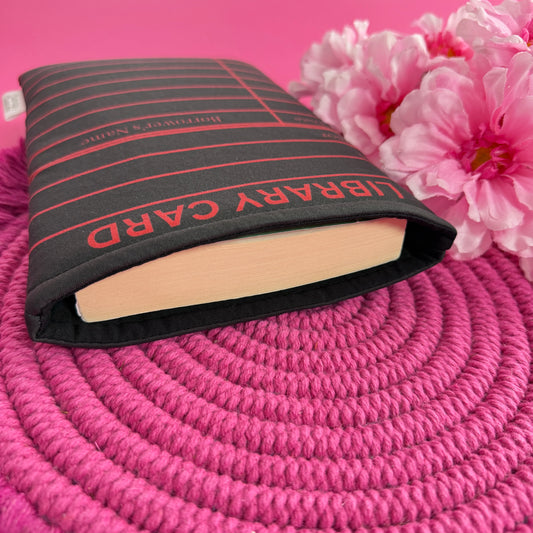 PREORDER: Black & Red Library Card Book Sleeve