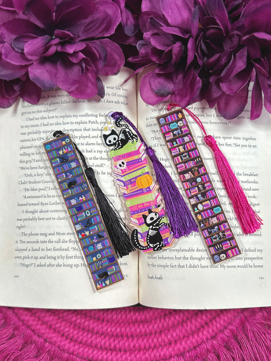 Skeleton Cats Acrylic Bookmark