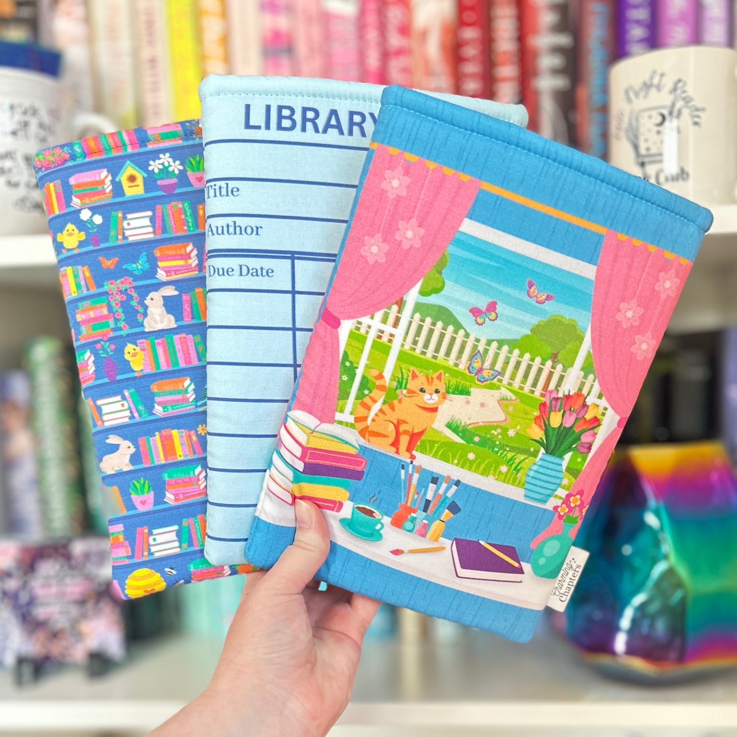 Blue Library Card Book Sleeve