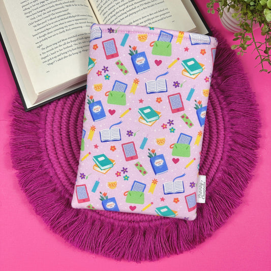 Pink Floral Book Sleeve