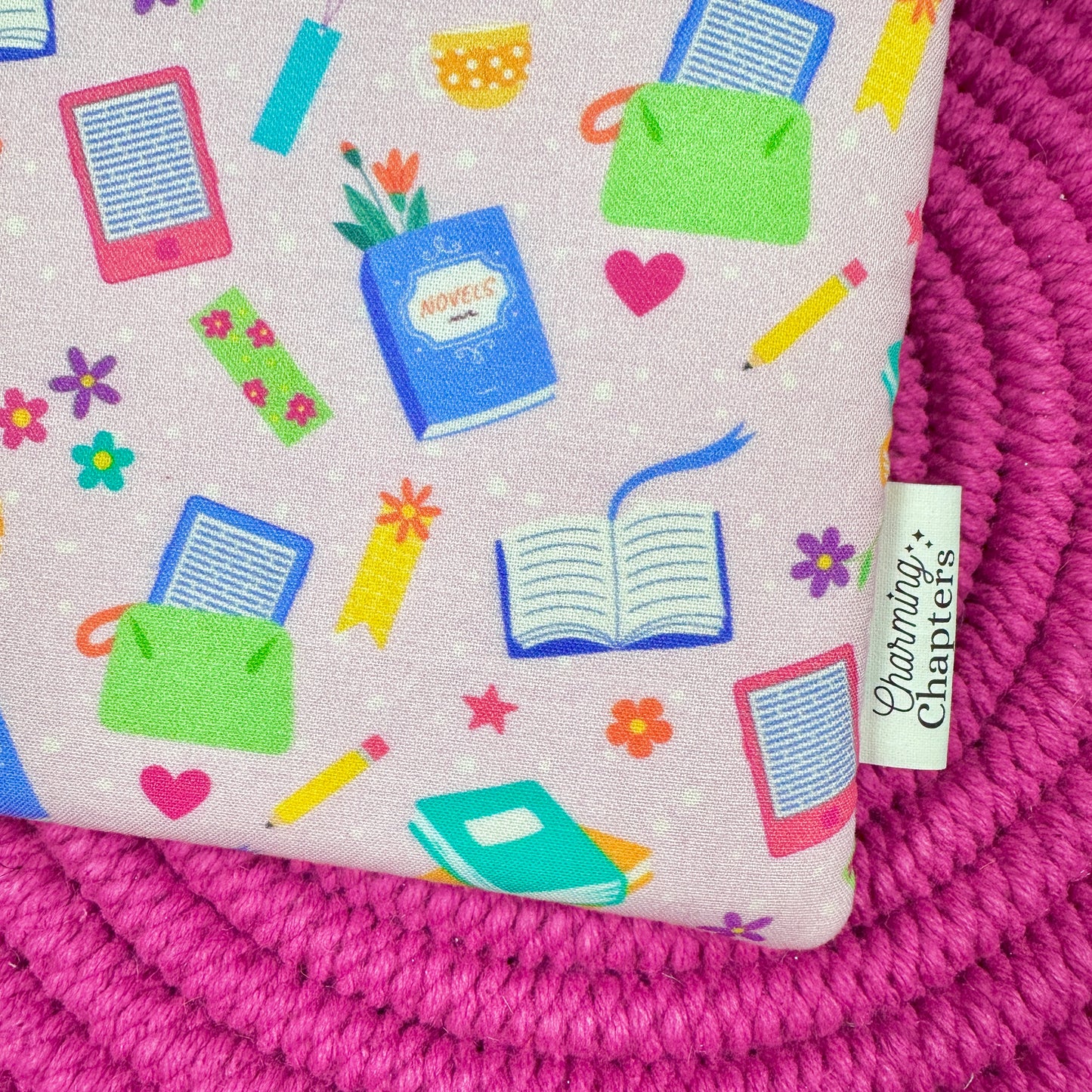Pink Floral Book Sleeve