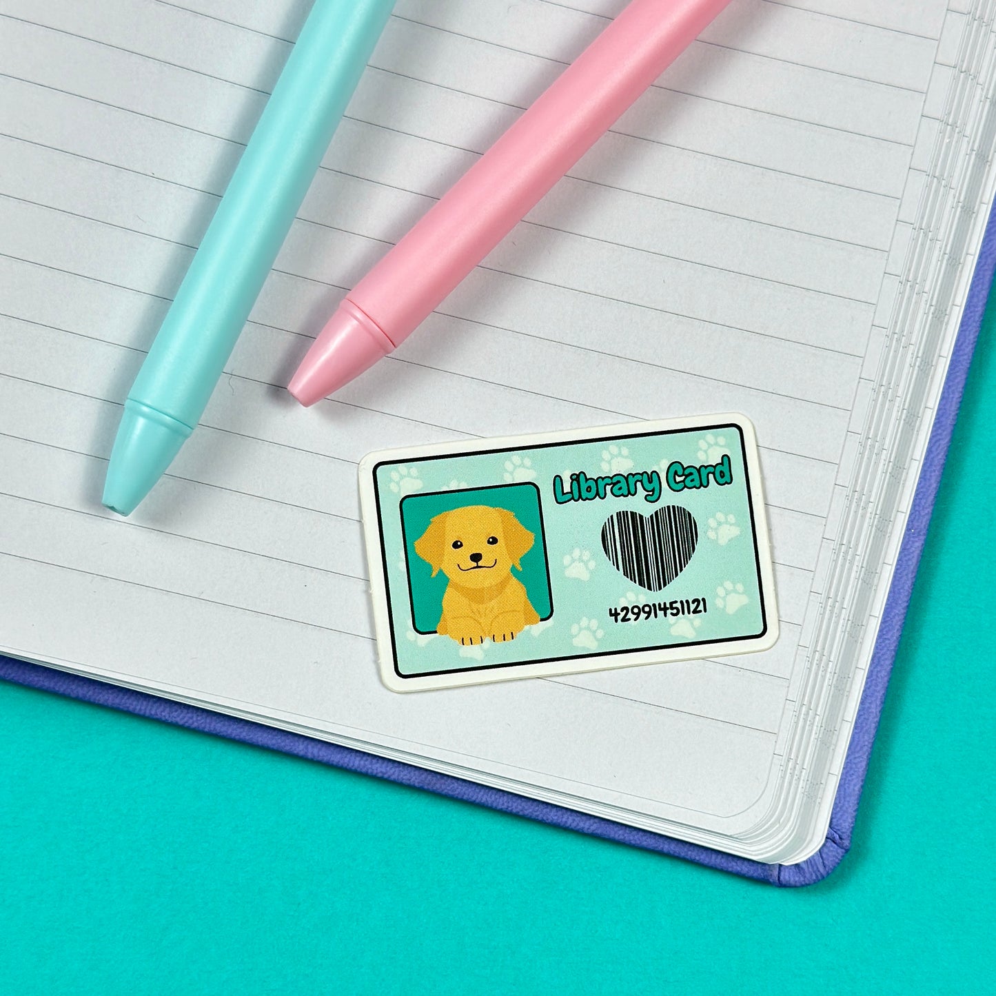 Dog Library Card Vinyl Sticker