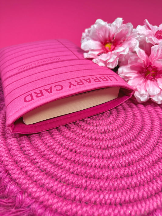 Fuchsia Library Card Book Sleeve