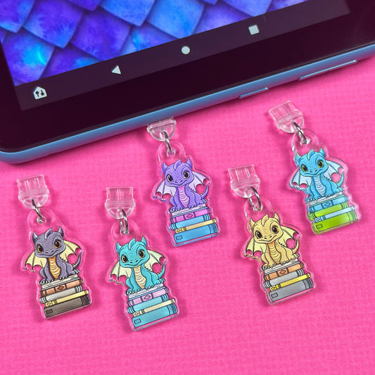 Book Dragon Kindle Charm