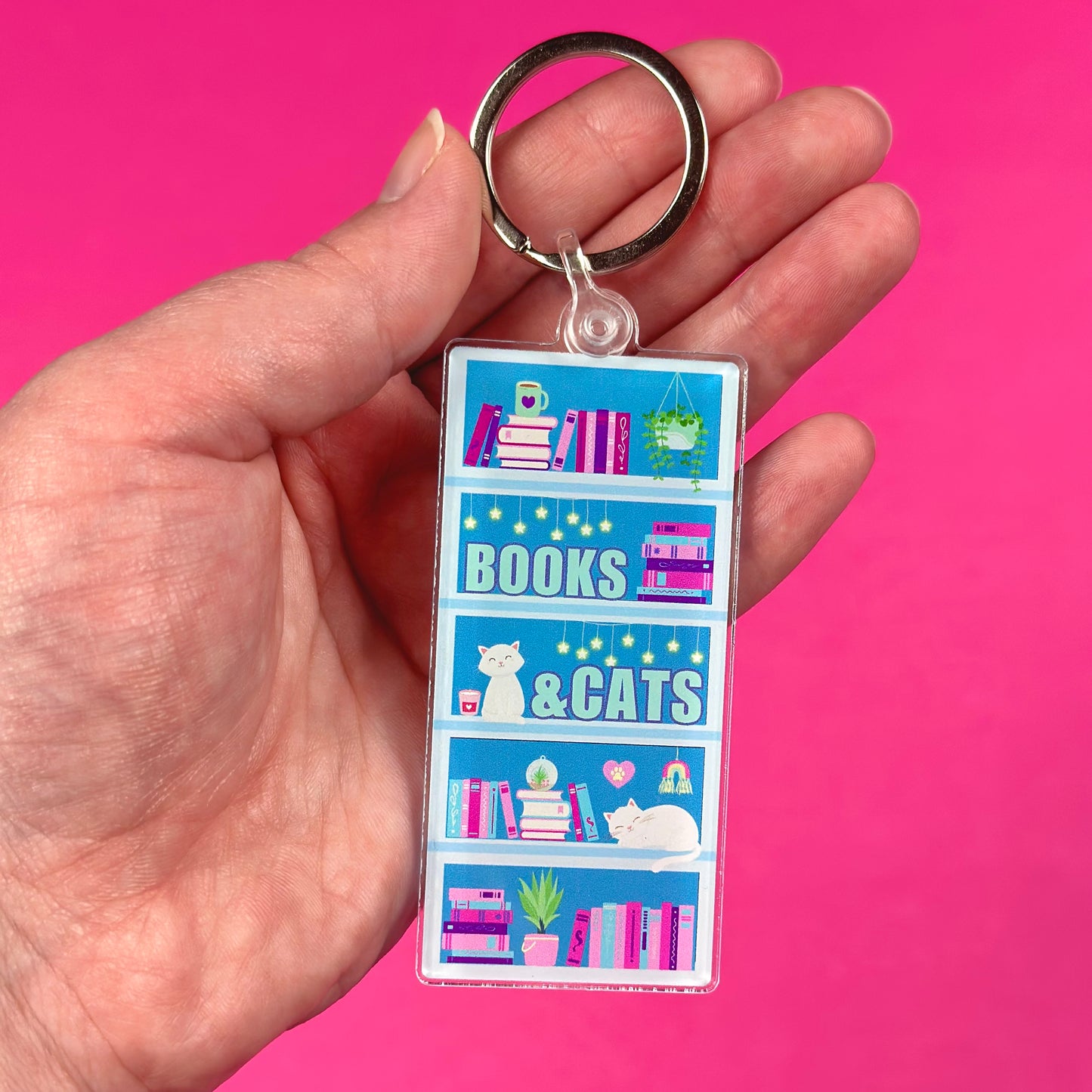 Books & Cats Keychain