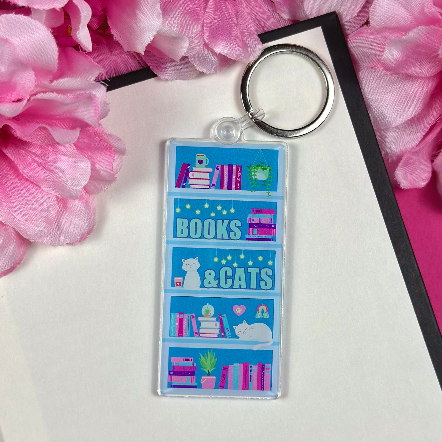Books & Cats Keychain