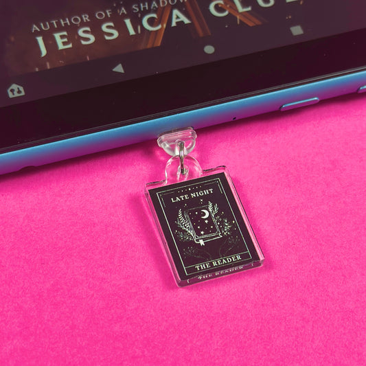 Late Night Reader Tarot Card Kindle Charm