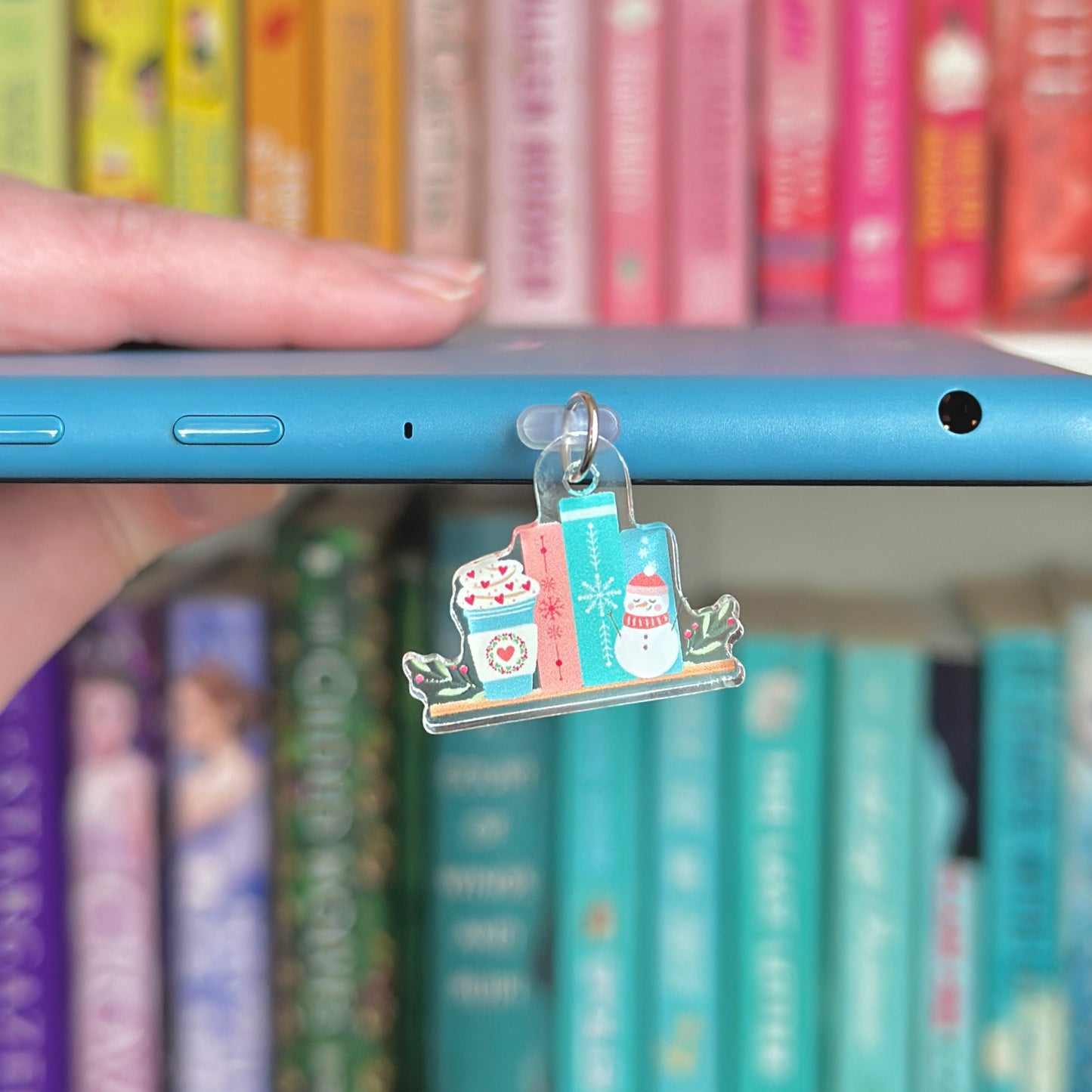 Winter Bookshelf Kindle Charm