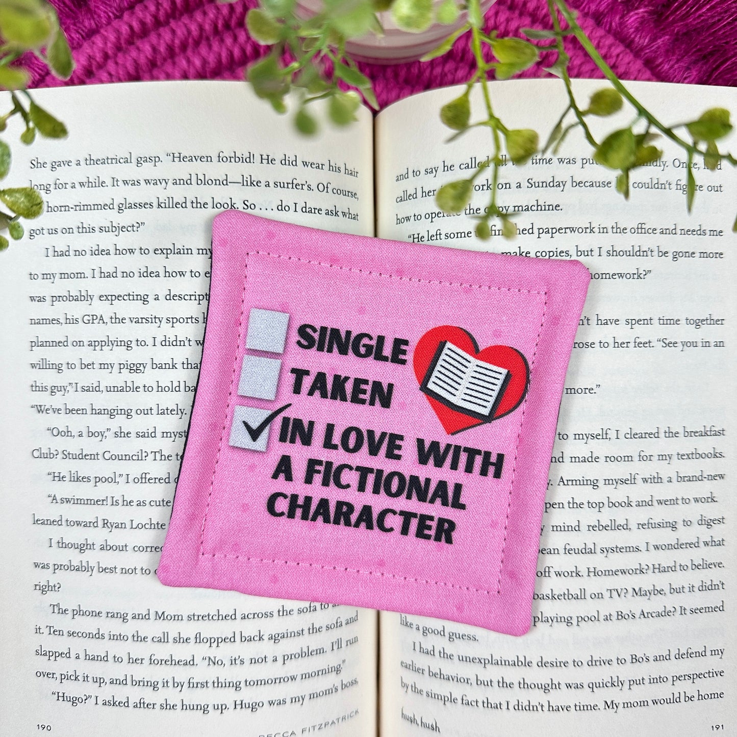 In Love with a Fictional Character Mug Rug