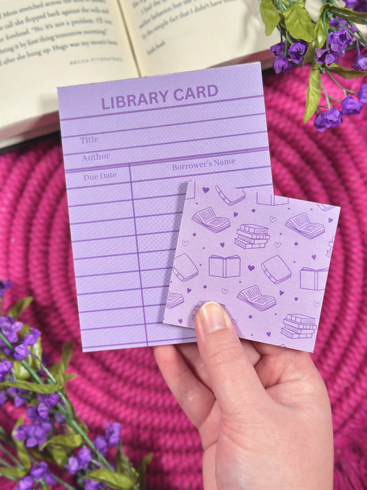 Purple Library Card Stationery