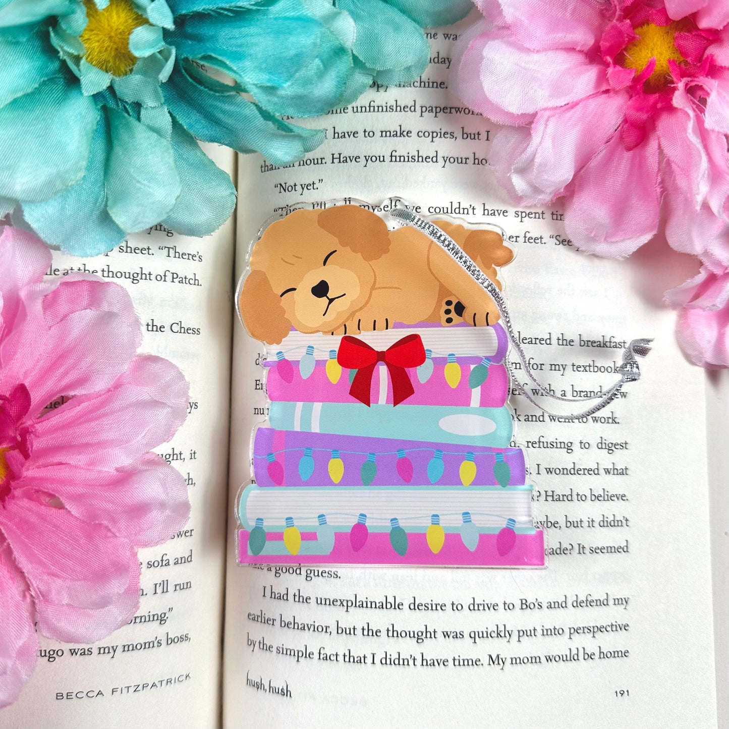 Dog & Books Ornament