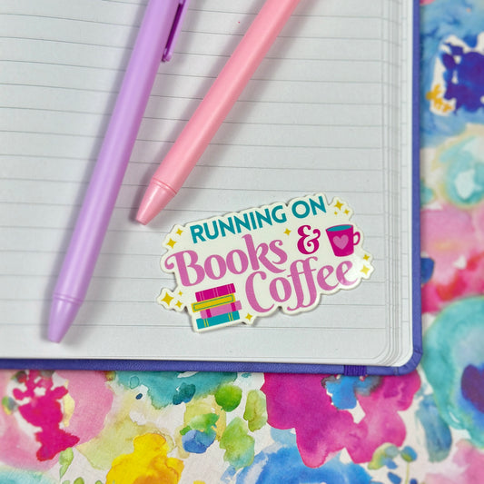 Books & Coffee Vinyl Sticker