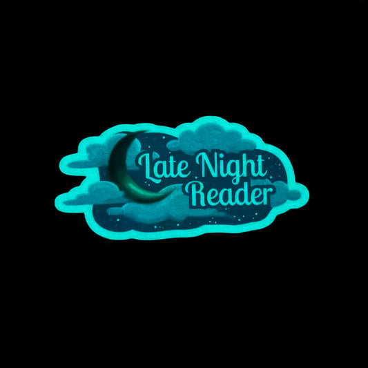 Late Night Reader Glow in the Dark Vinyl Sticker