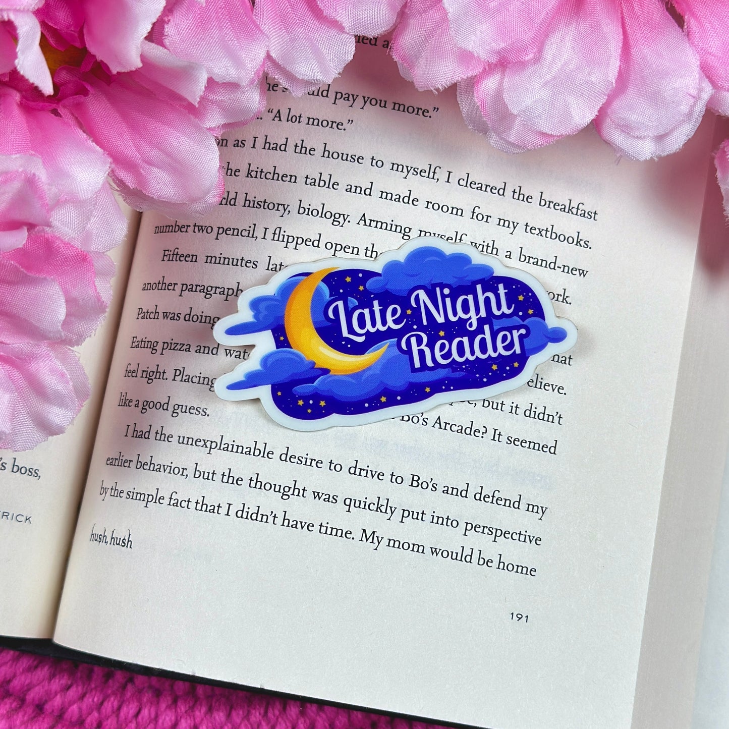 Late Night Reader Glow in the Dark Vinyl Sticker