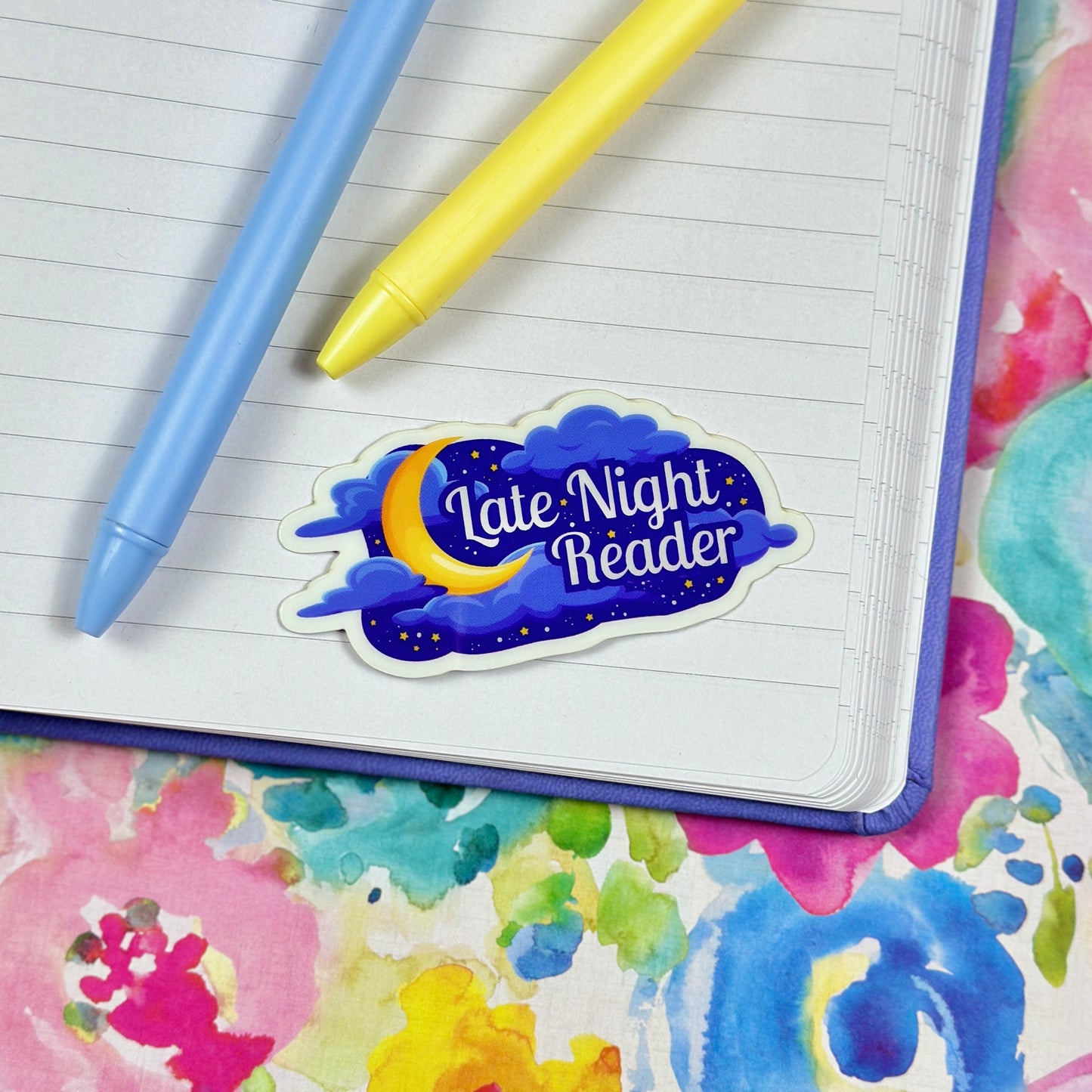 Late Night Reader Glow in the Dark Vinyl Sticker