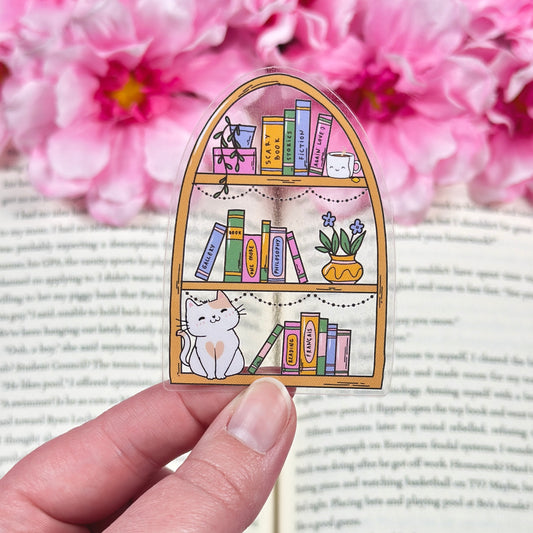 Cat Bookshelf Sticker