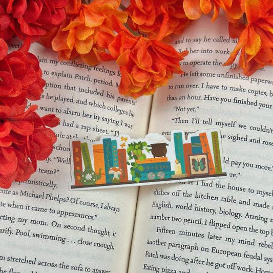Cottagecore Bookshelf Vinyl Sticker