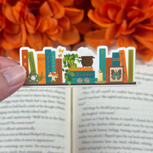 Cottagecore Bookshelf Vinyl Sticker
